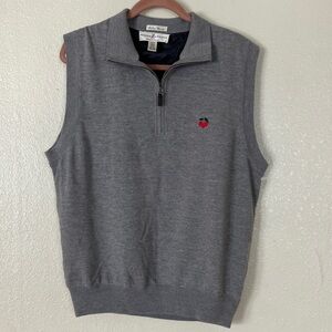 Fairway & Greene Merino Wool Gray Golf Vest, M
